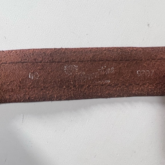 SALVATORI Leather Brass Buckle Belt FLORENTINE Brown Men 40 - Picture 3 of 4